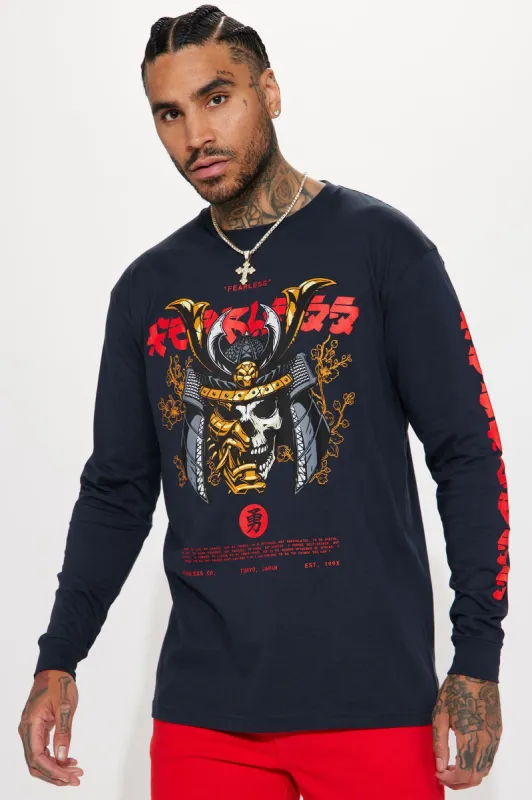 Fearless Long Sleeve Tee - Navy sold by Fashion Nova