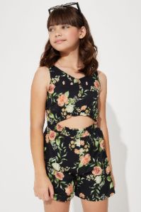 Mini I Need A Vacation Romper - Black/combo sold by Fashion Nova