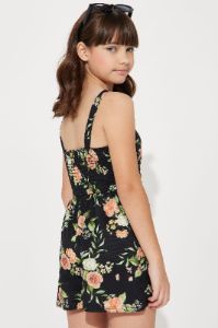 Mini I Need A Vacation Romper - Black/combo sold by Fashion Nova