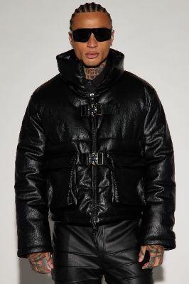 Melvin Faux Leather Cropped Jacket - Black sold by Fashion Nova