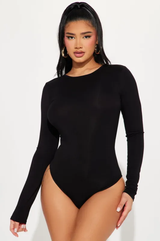 Date Night Backless Bodysuit - Black sold by Fashion Nova