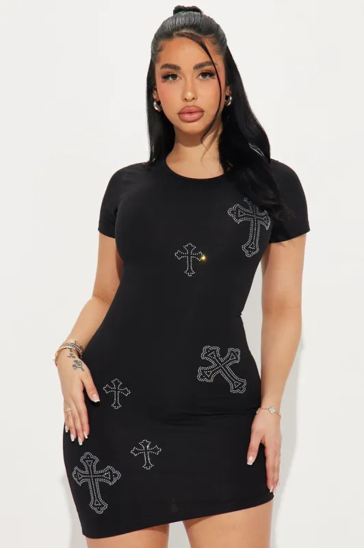 Sent From Above Mini Dress - Black sold by Fashion Nova