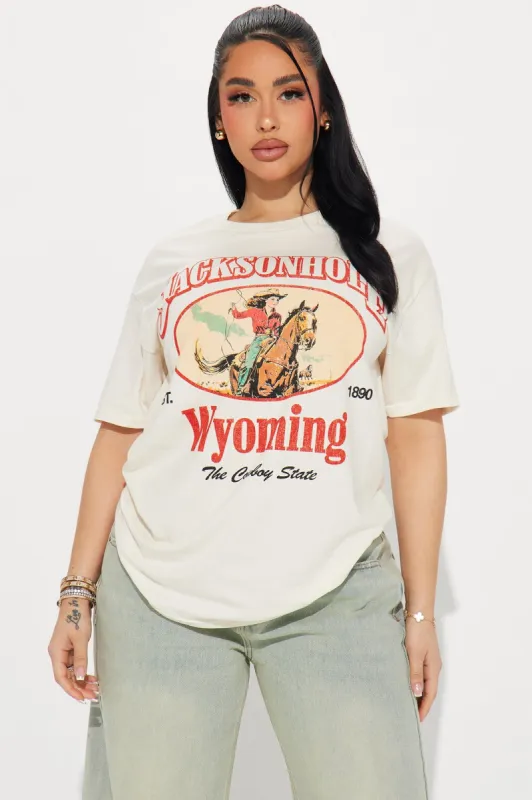 Jacksonhole Wyoming Graphic Tee - Sand sold by Fashion Nova