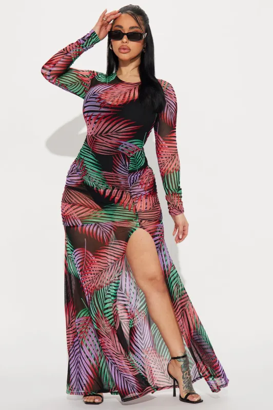 Party Everywhere Mesh Maxi Dress - Multi Color sold by Fashion Nova