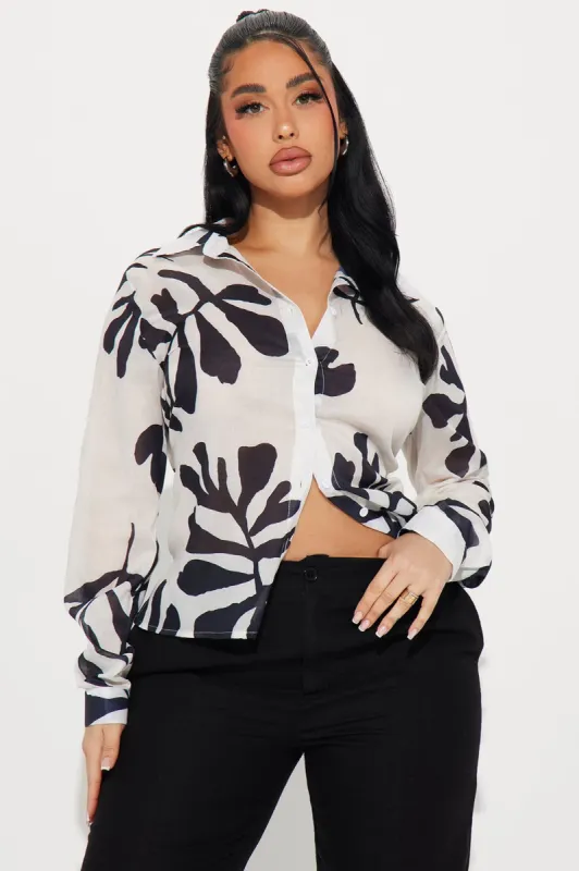 Find Me At Sea Shirt - Ivory/combo sold by Fashion Nova
