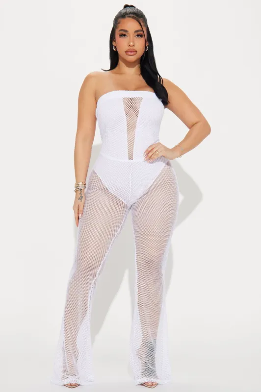 Show Me Better Fishnet Jumpsuit  - White sold by Fashion Nova