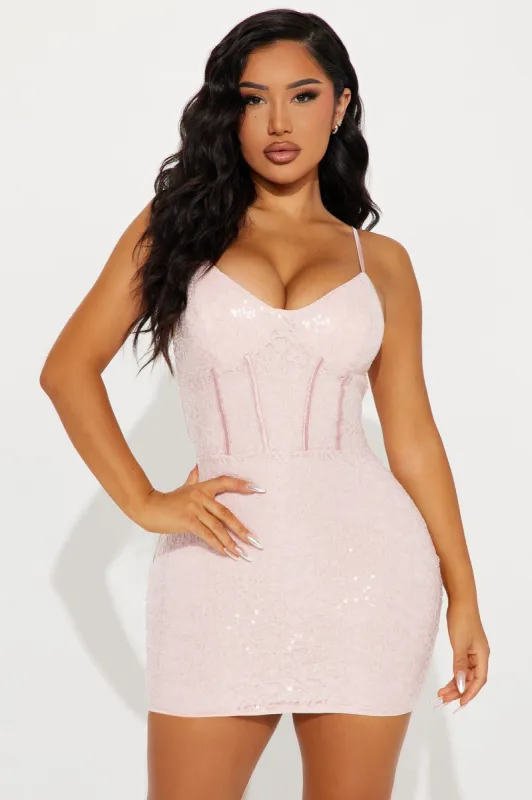 Glass of Champagne Sequin Micro Mini Dress - Pink sold by Fashion Nova