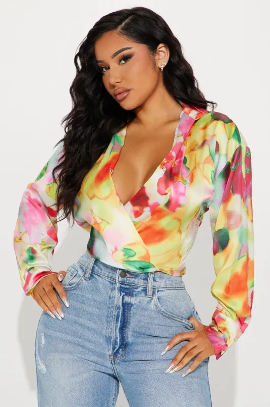 Eleanor Satin Blouse Top - Multi Color sold by Fashion Nova