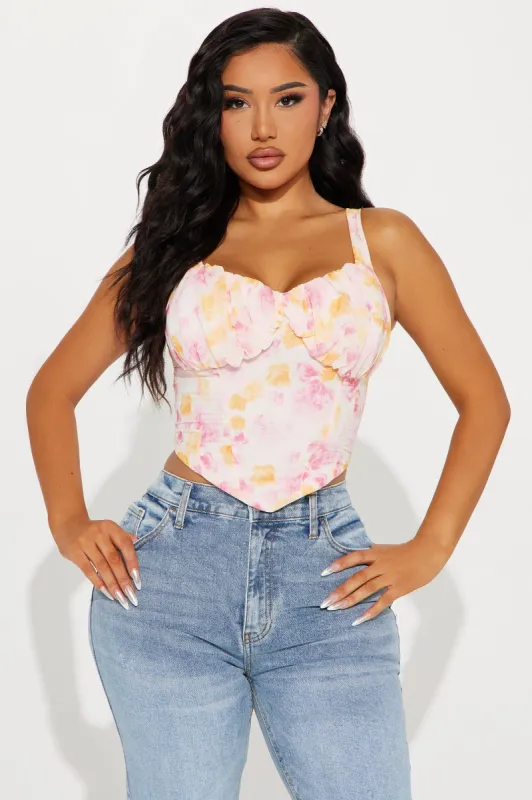 Seasons Change Corset Top - Pink/combo sold by Fashion Nova