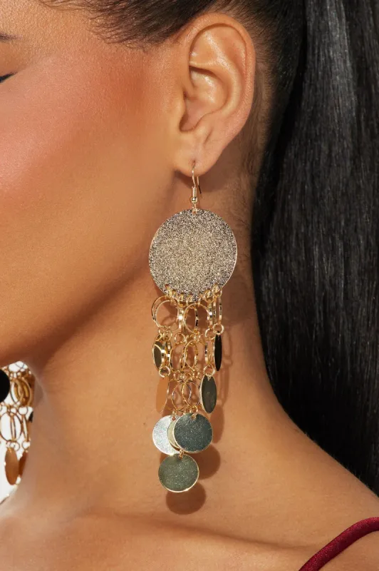 Don't Kill My Groove Earrings - Gold sold by Fashion Nova