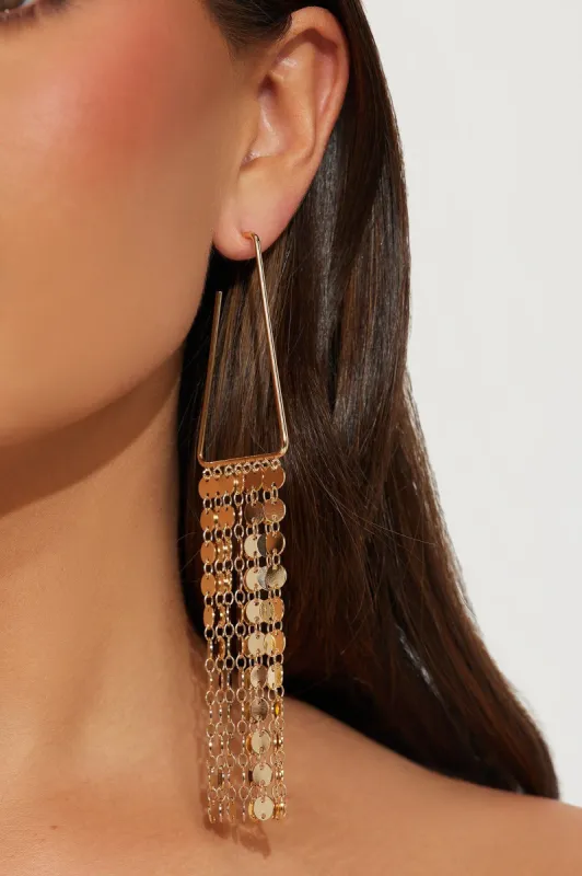 Sequin Waterfall Earrings - Gold sold by Fashion Nova