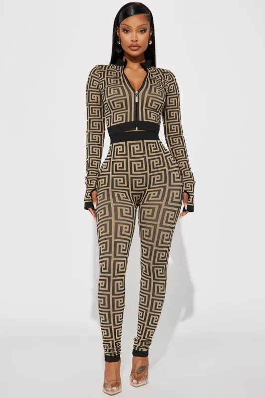 Late Morning Seamless Legging Set - Mocha/combo sold by Fashion Nova