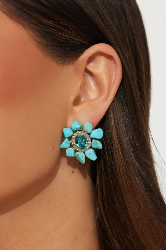 Ariana Stud Earrings - Blue sold by Fashion Nova