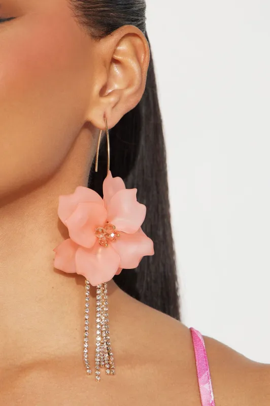 Caught The Bouquet Earrings  - Pink sold by Fashion Nova