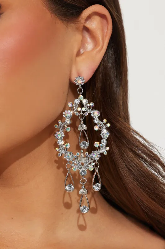 Rhinestone Vine Earrings - Silver sold by Fashion Nova