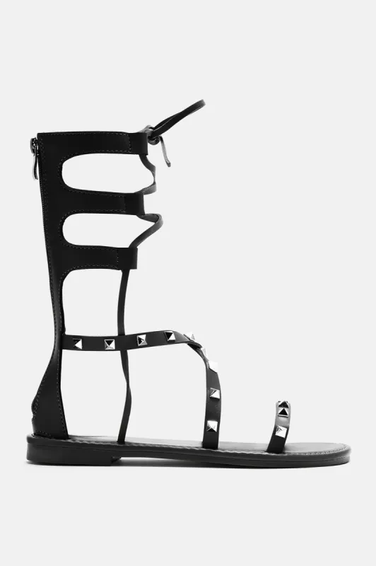Laurie Gladiator Flat Sandals - Black sold by Fashion Nova