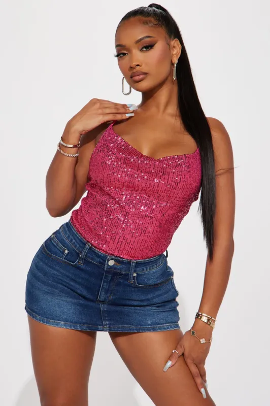 Dance All Night Sequin Top - Fuchsia sold by Fashion Nova