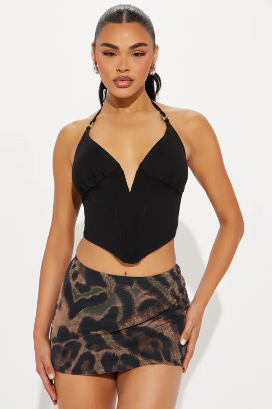 Leave It To Me Halter Top - Black sold by Fashion Nova