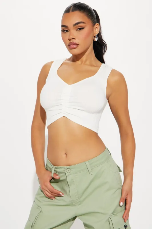 Whitney Seamless Top - White sold by Fashion Nova