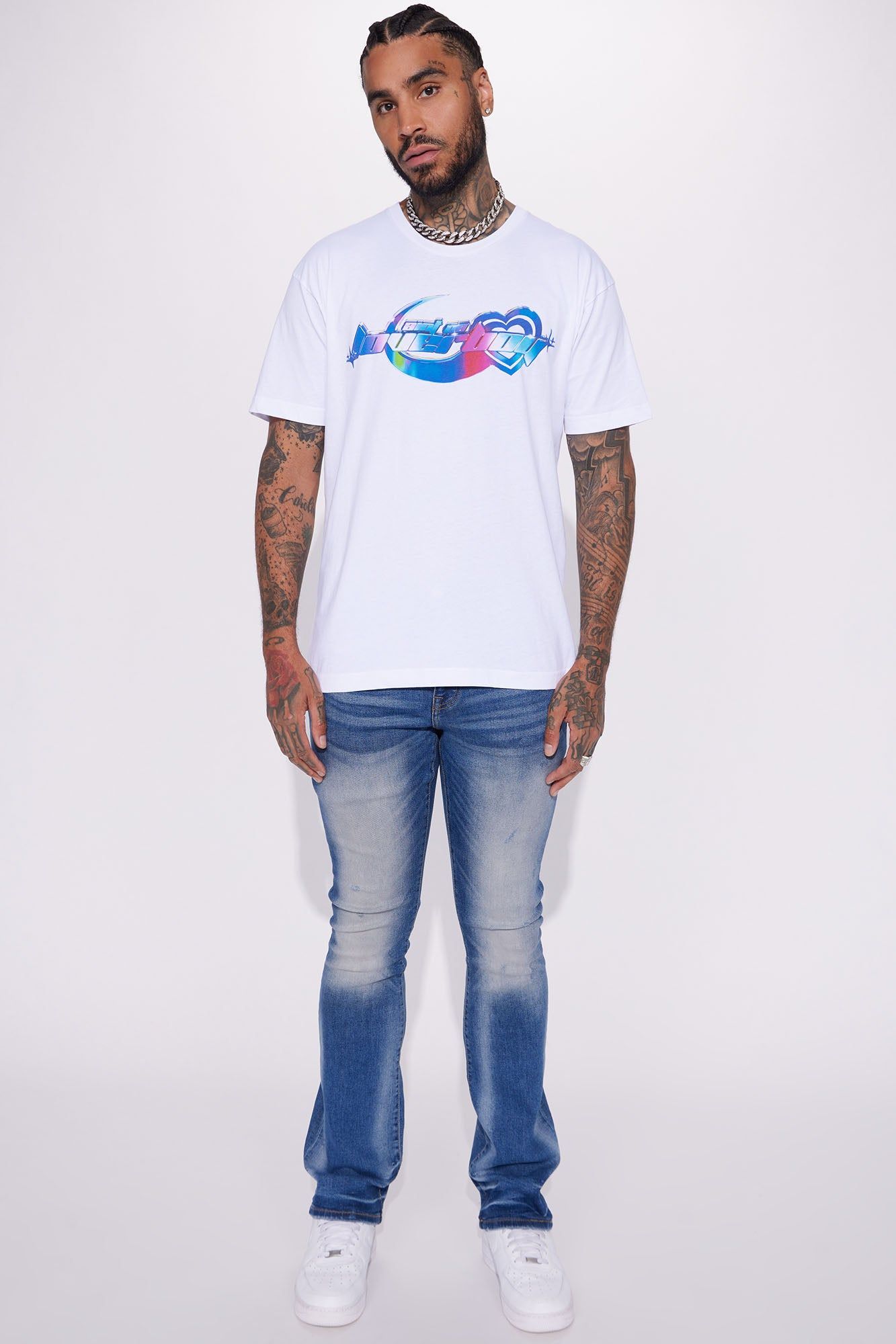 Held You Close Stacked Skinny Flare Jeans - Medium Blue Wash sold by Fashion Nova product image thumbnail 3