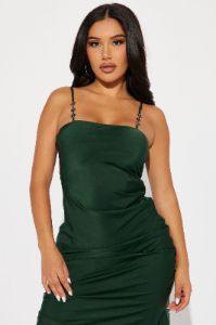 Elicia Satin Maxi Dress - Green sold by Fashion Nova