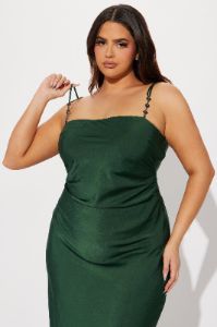 Elicia Satin Maxi Dress - Green sold by Fashion Nova