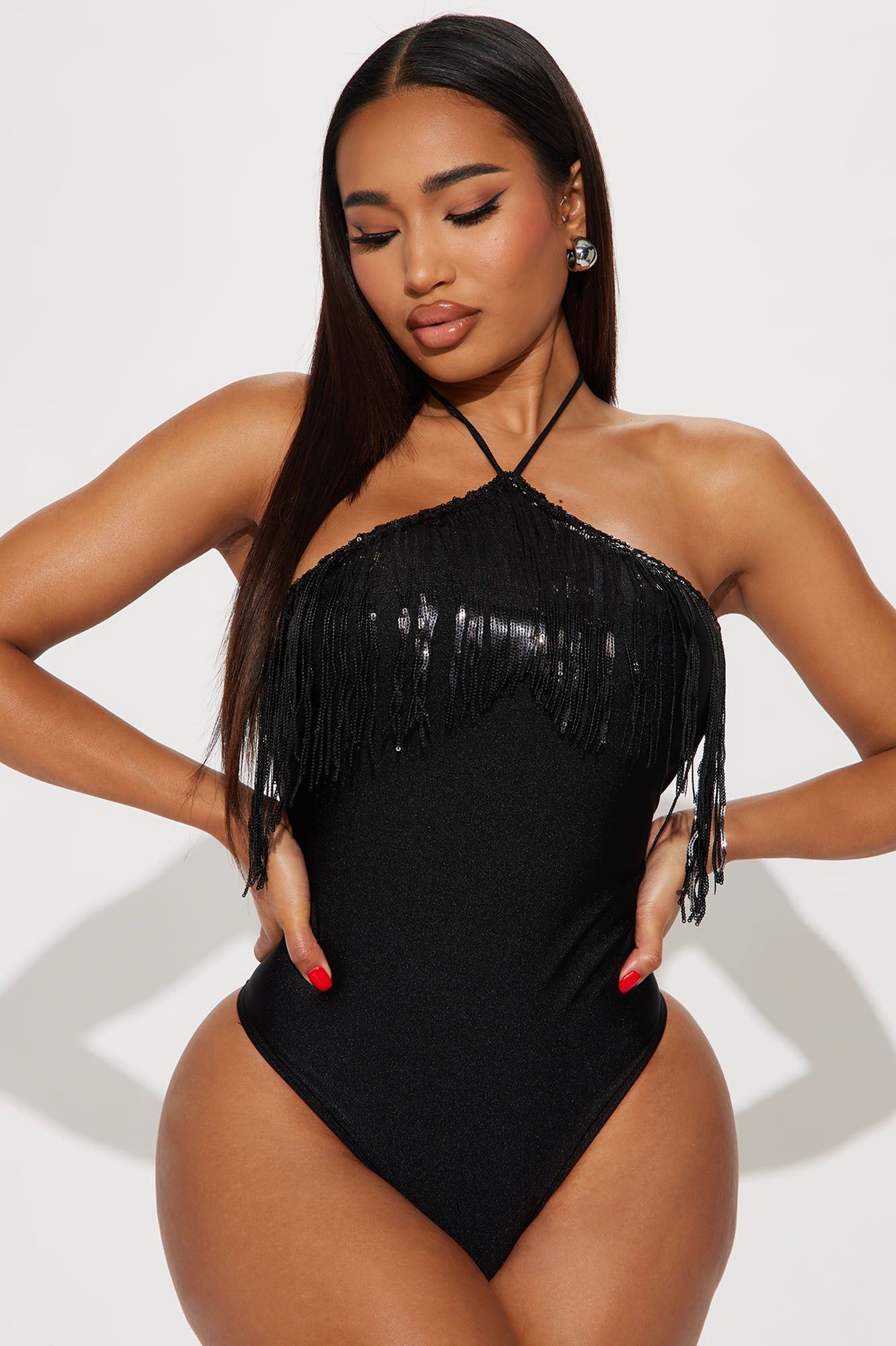 Drink In My Hand 1 Piece Swimsuit - Black sold by Fashion Nova