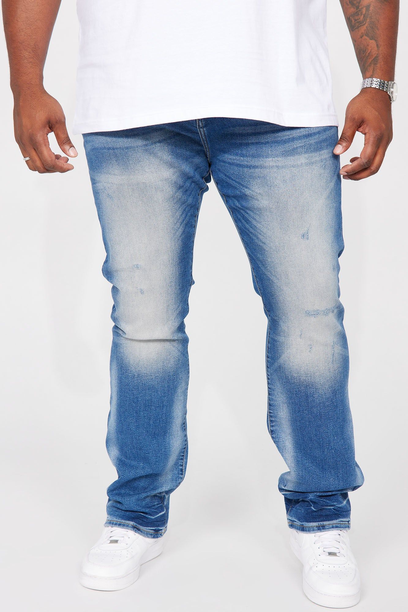 Held You Close Stacked Skinny Flare Jeans - Medium Blue Wash sold by Fashion Nova product image thumbnail 2