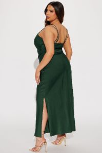 Elicia Satin Maxi Dress - Green sold by Fashion Nova