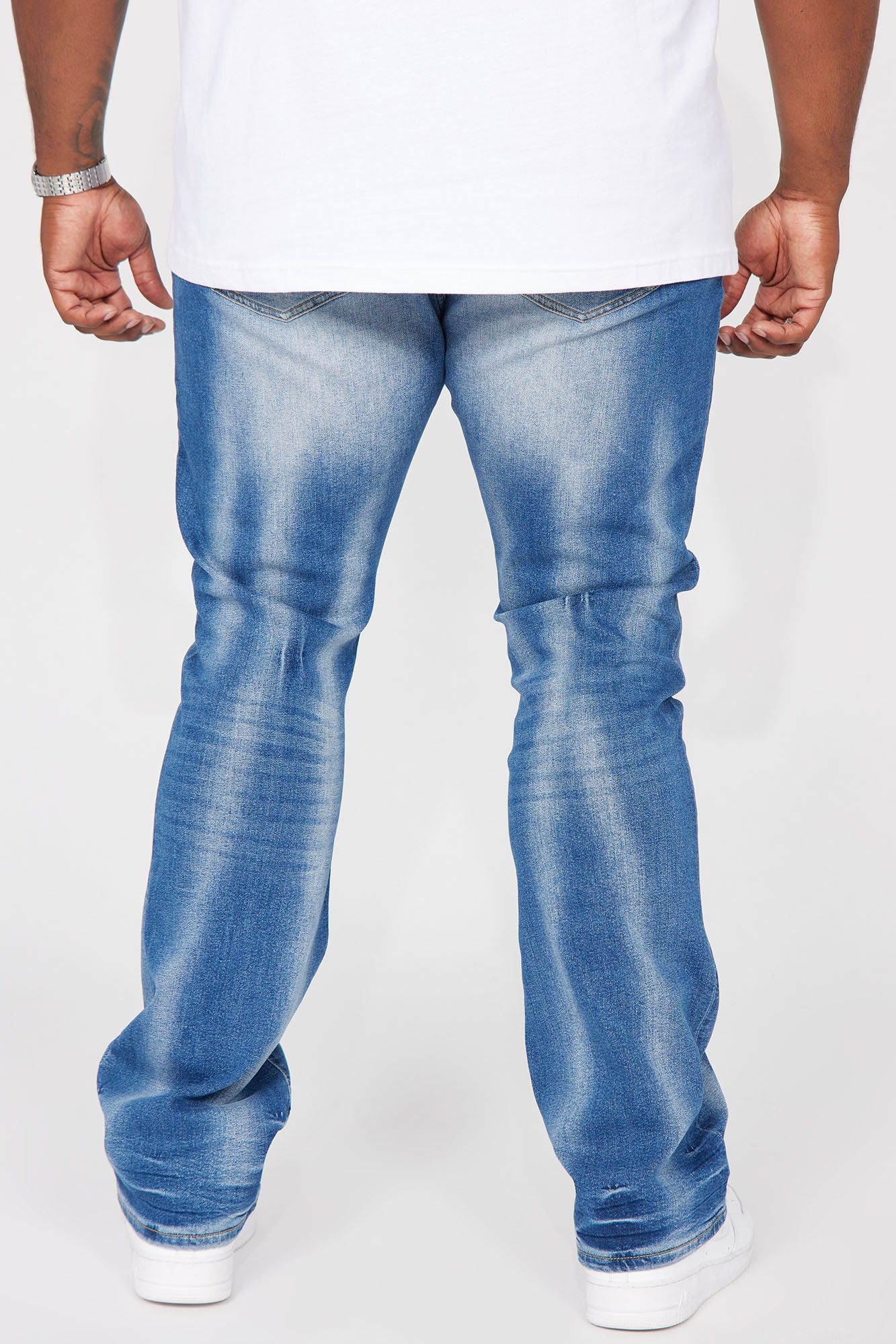 Held You Close Stacked Skinny Flare Jeans - Medium Blue Wash sold by Fashion Nova product image thumbnail 8