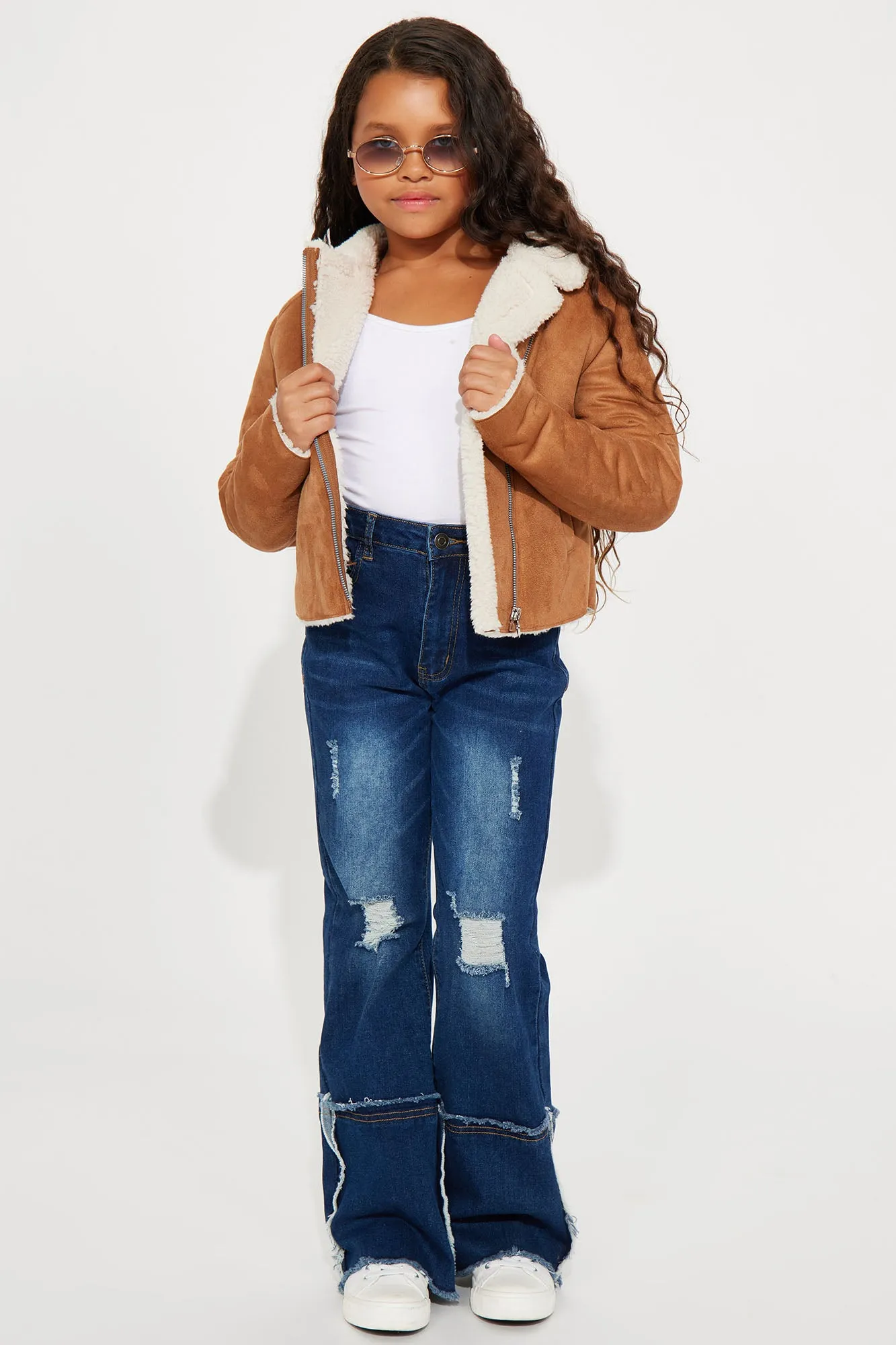 Mini Cold Yet Cute Sherpa Lined Moto Jacket - Brown sold by Fashion Nova product image thumbnail 2