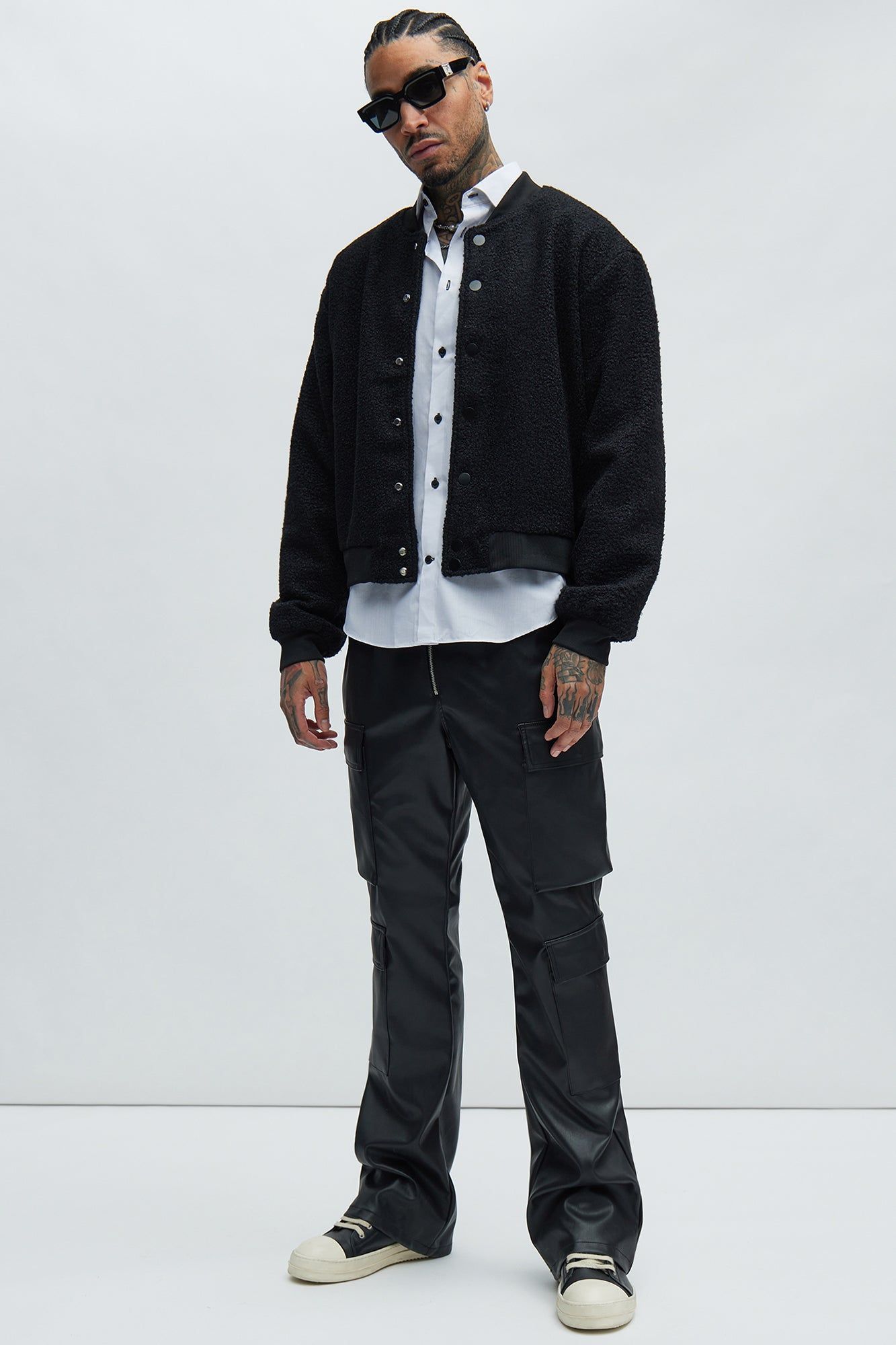 End Up Boucle Varsity Jacket - Black sold by Fashion Nova product image thumbnail 2