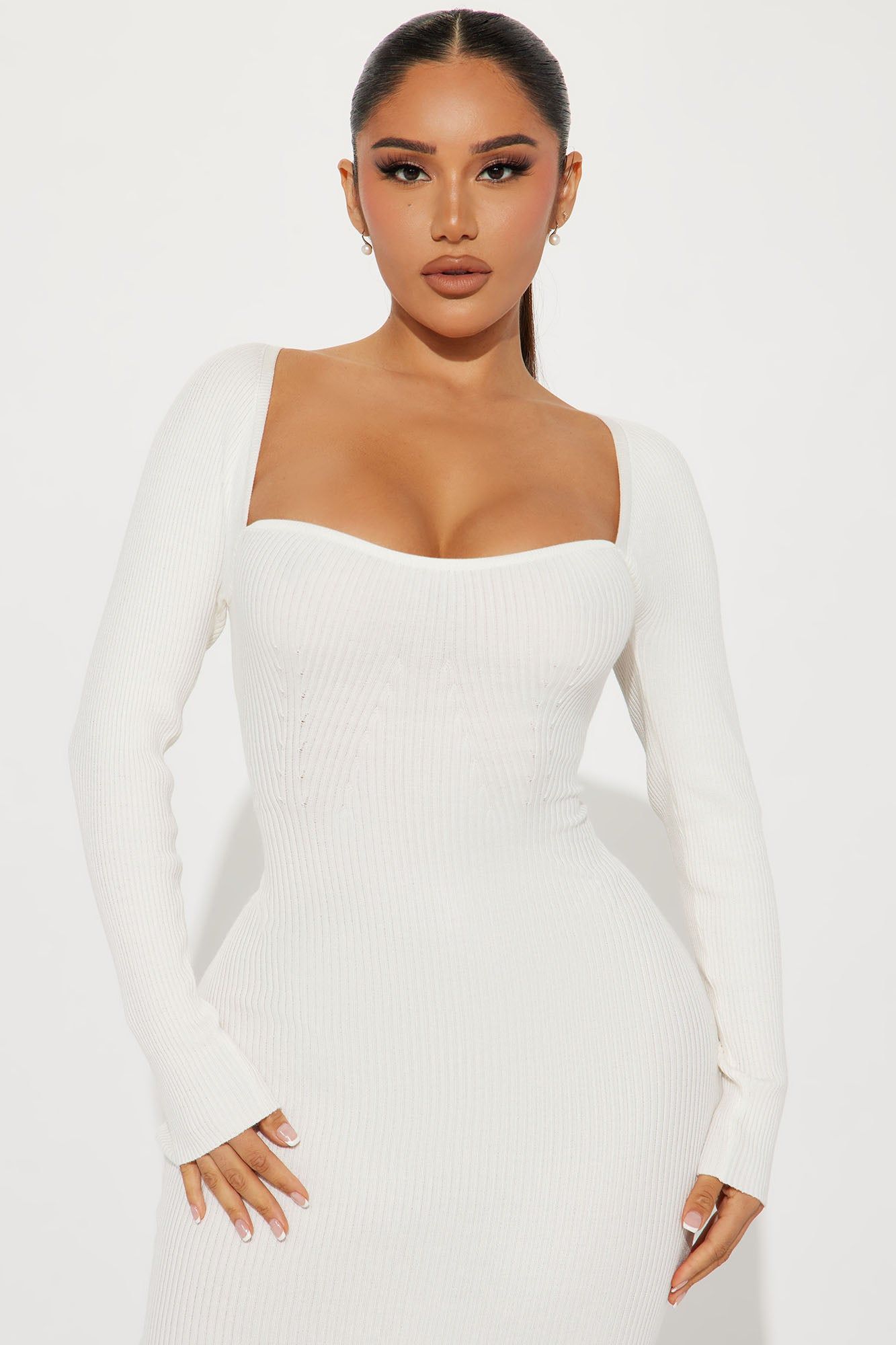 Jessie Sweater Midi Dress - White sold by Fashion Nova product image thumbnail 2