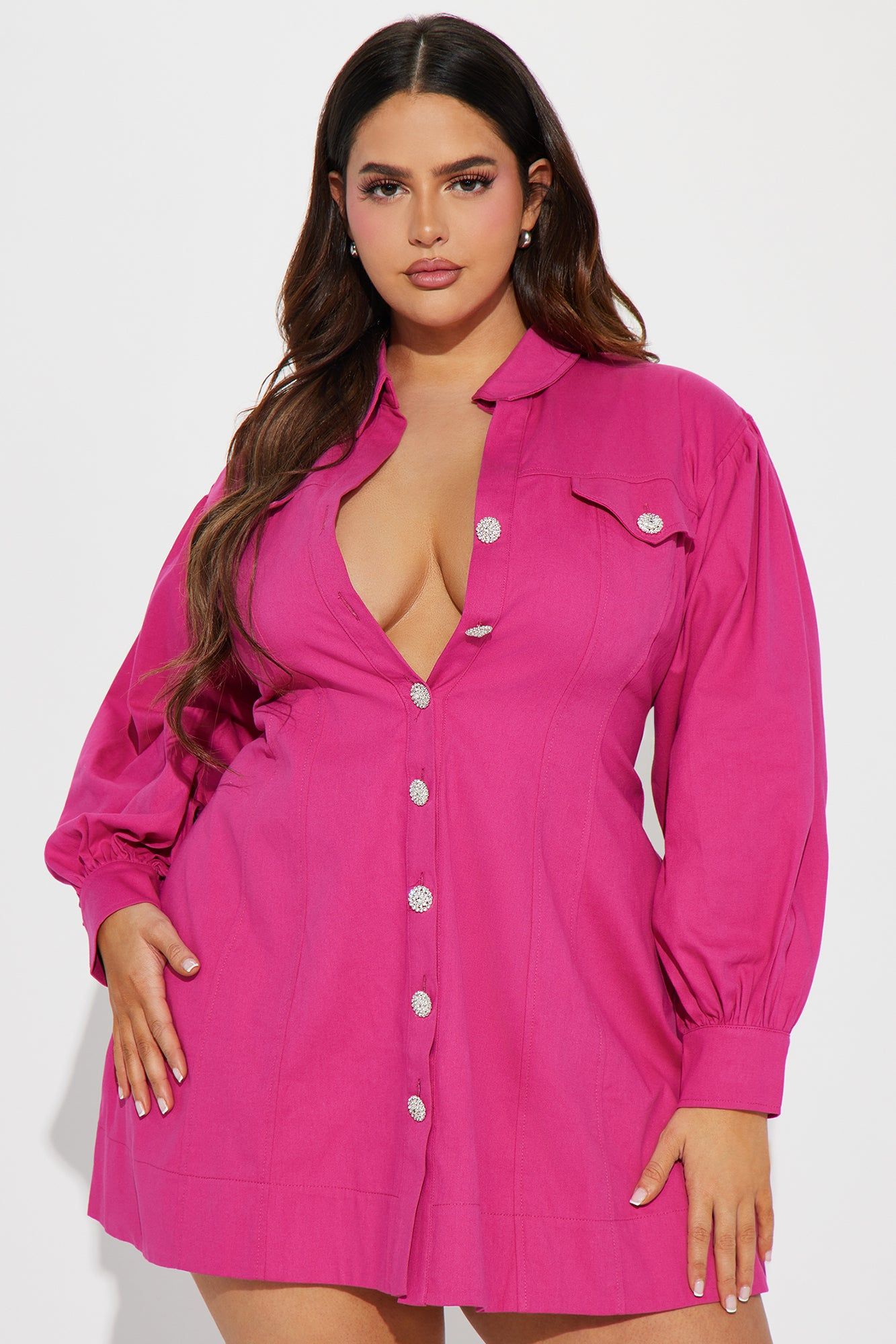 Clocked In Twill Mini Dress - Pink sold by Fashion Nova product image thumbnail 4