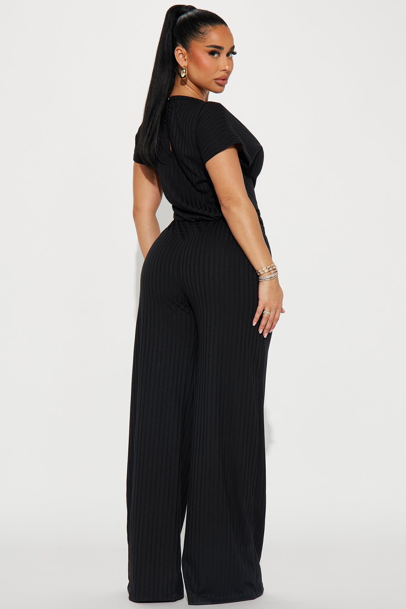 Too Little Too Late Ribbed Jumpsuit - Black sold by Fashion Nova product image thumbnail 3
