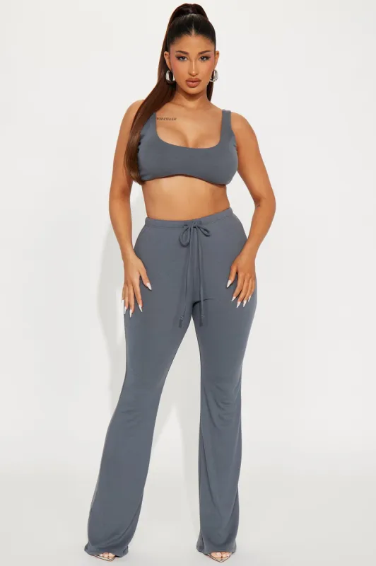 Here All Day Pant Set - Slate Blue sold by Fashion Nova