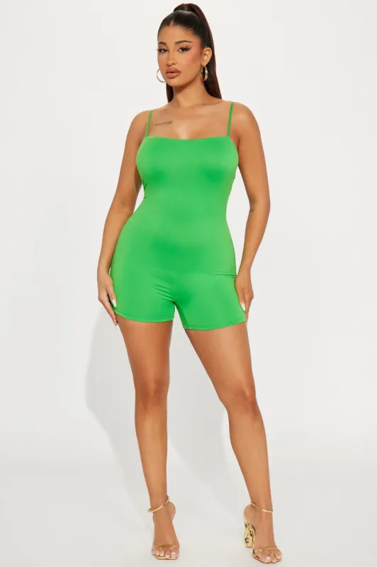 Melissa Double Lined Romper - Green sold by Fashion Nova