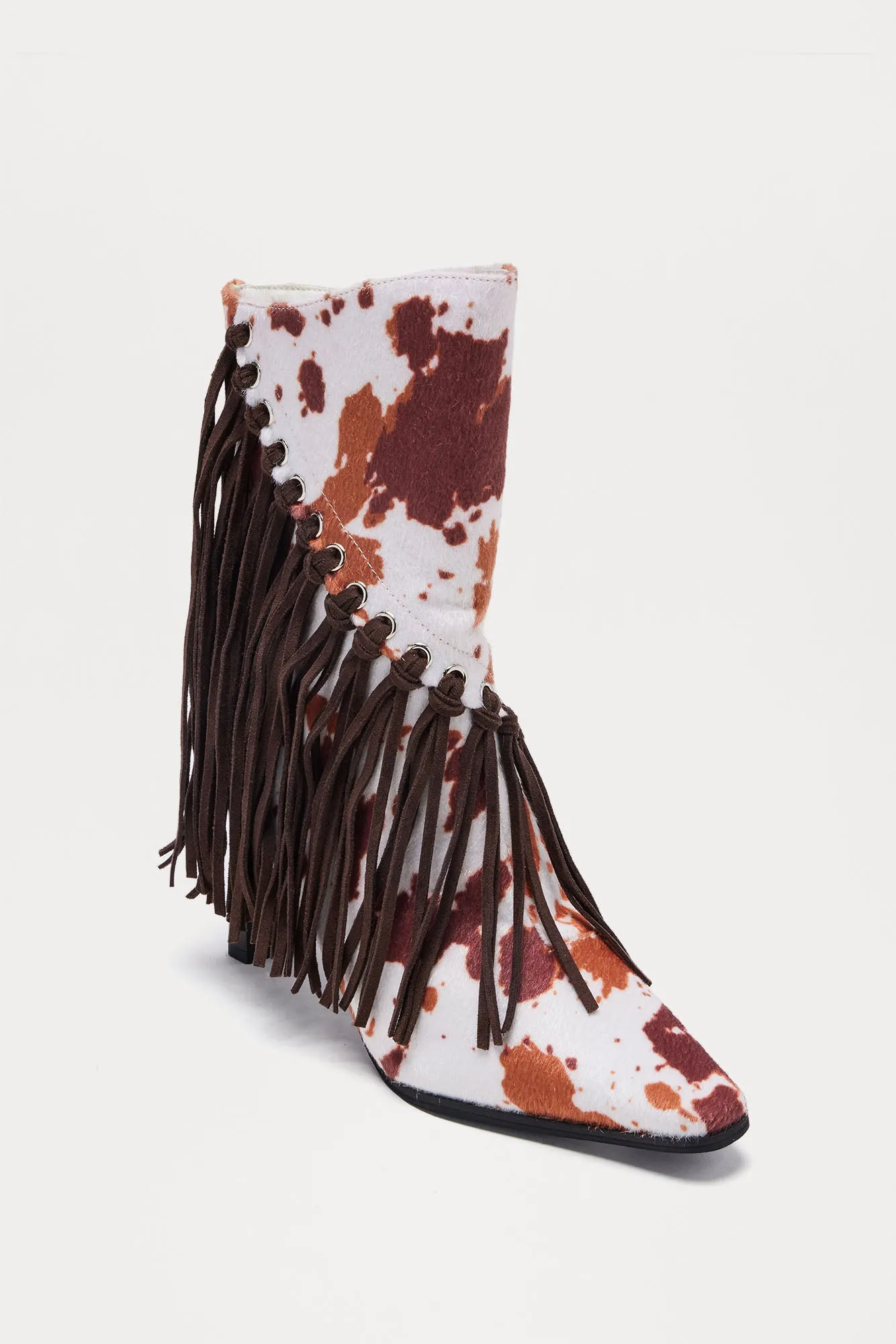Dolly Fringe Booties - Brown/combo sold by Fashion Nova product image thumbnail 2