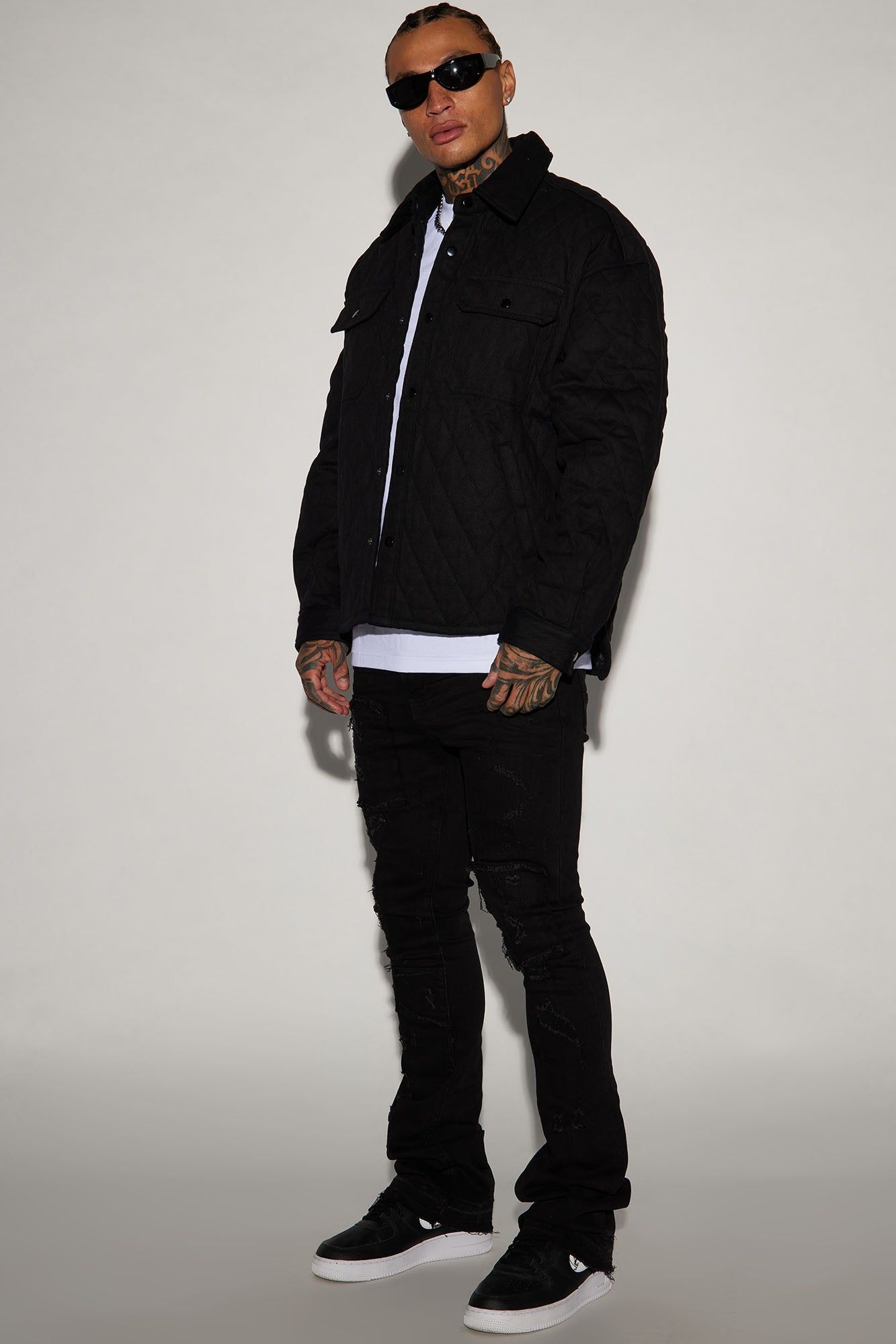 Monroe Twill Quilted Shacket - Black sold by Fashion Nova product image thumbnail 2