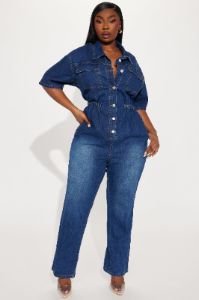 Searching For Your Love Denim Jumpsuit - Medium Wash sold by Fashion Nova