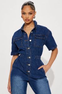Searching For Your Love Denim Jumpsuit - Medium Wash sold by Fashion Nova