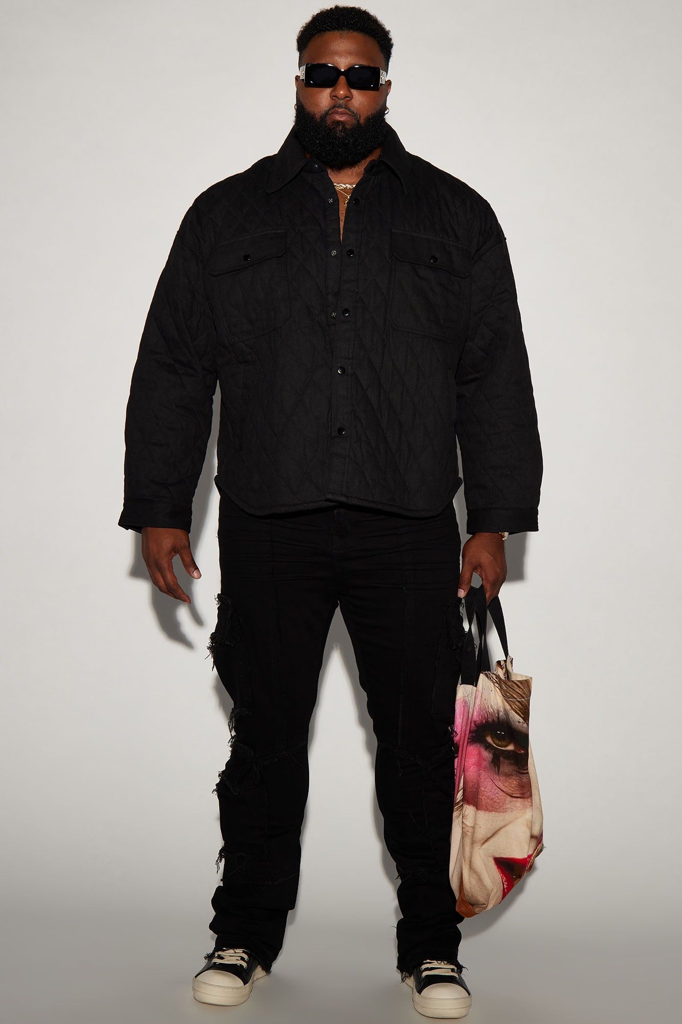 Monroe Twill Quilted Shacket - Black sold by Fashion Nova product image thumbnail 6