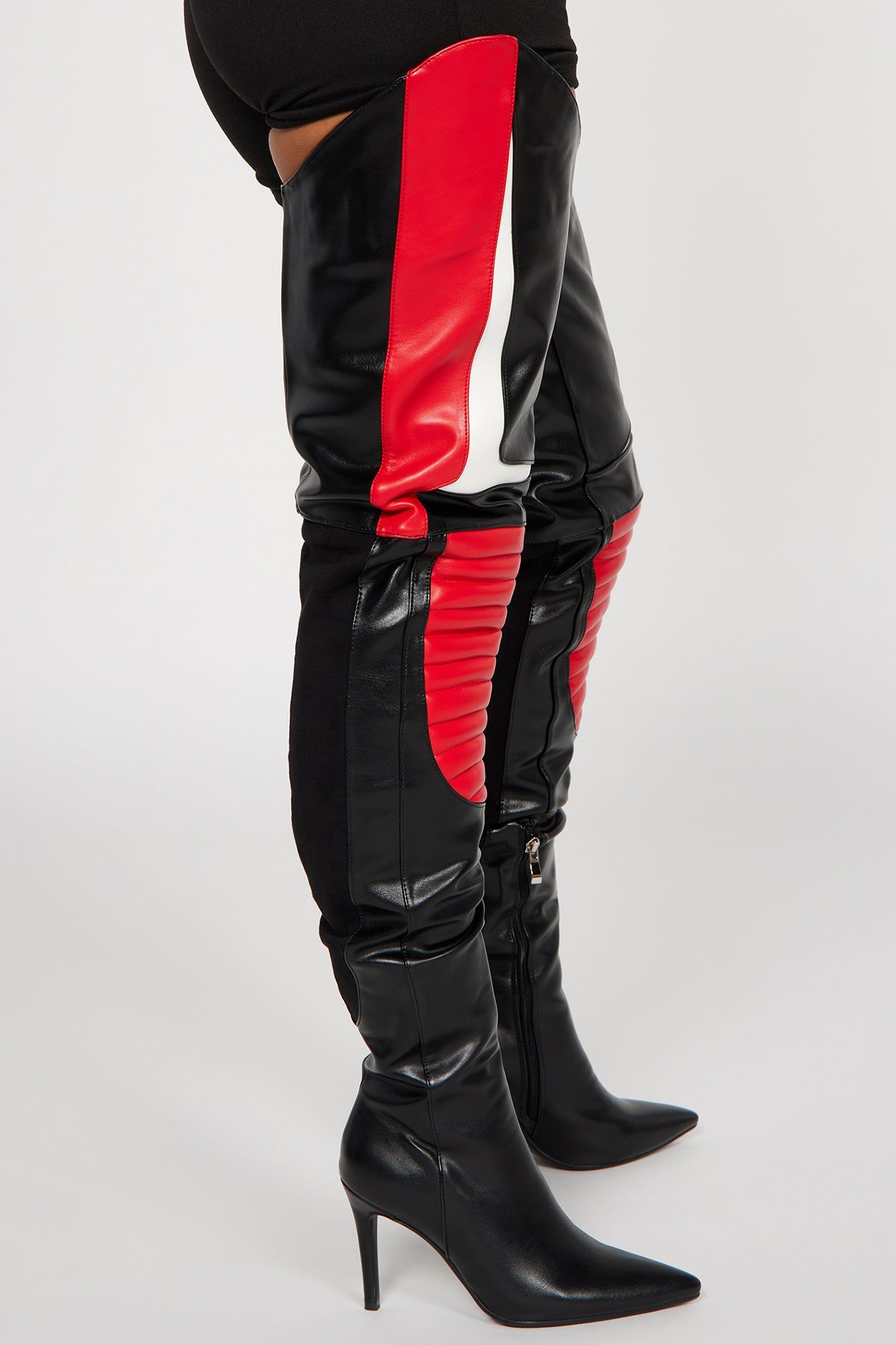 Need For Speed Over The Knee Heeled Boots - Red sold by Fashion Nova product image thumbnail 3