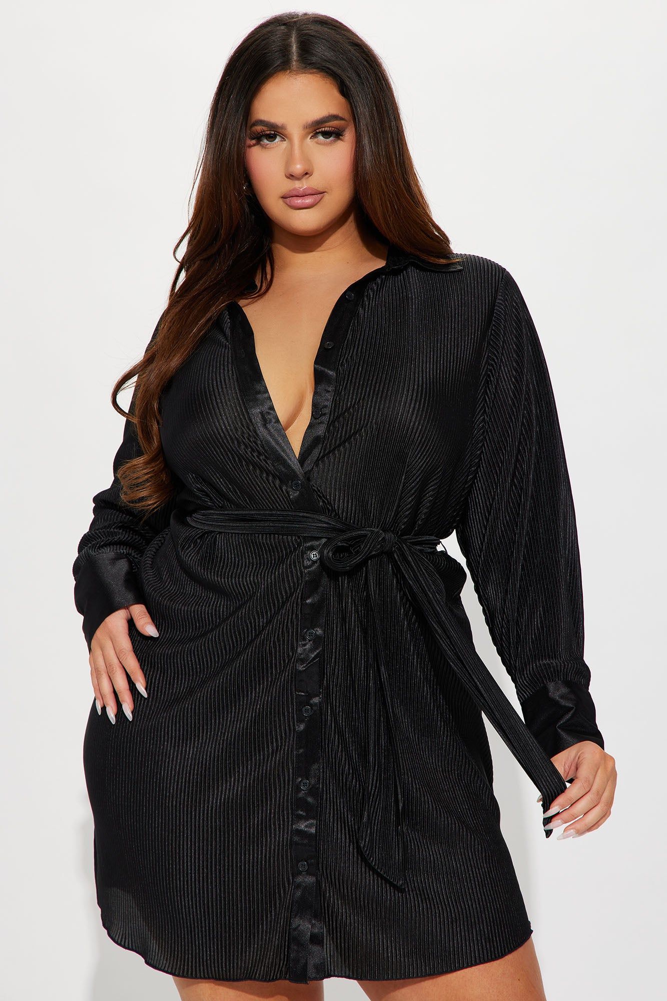 Bailey Plisse Mini Dress - Black sold by Fashion Nova product image thumbnail 4