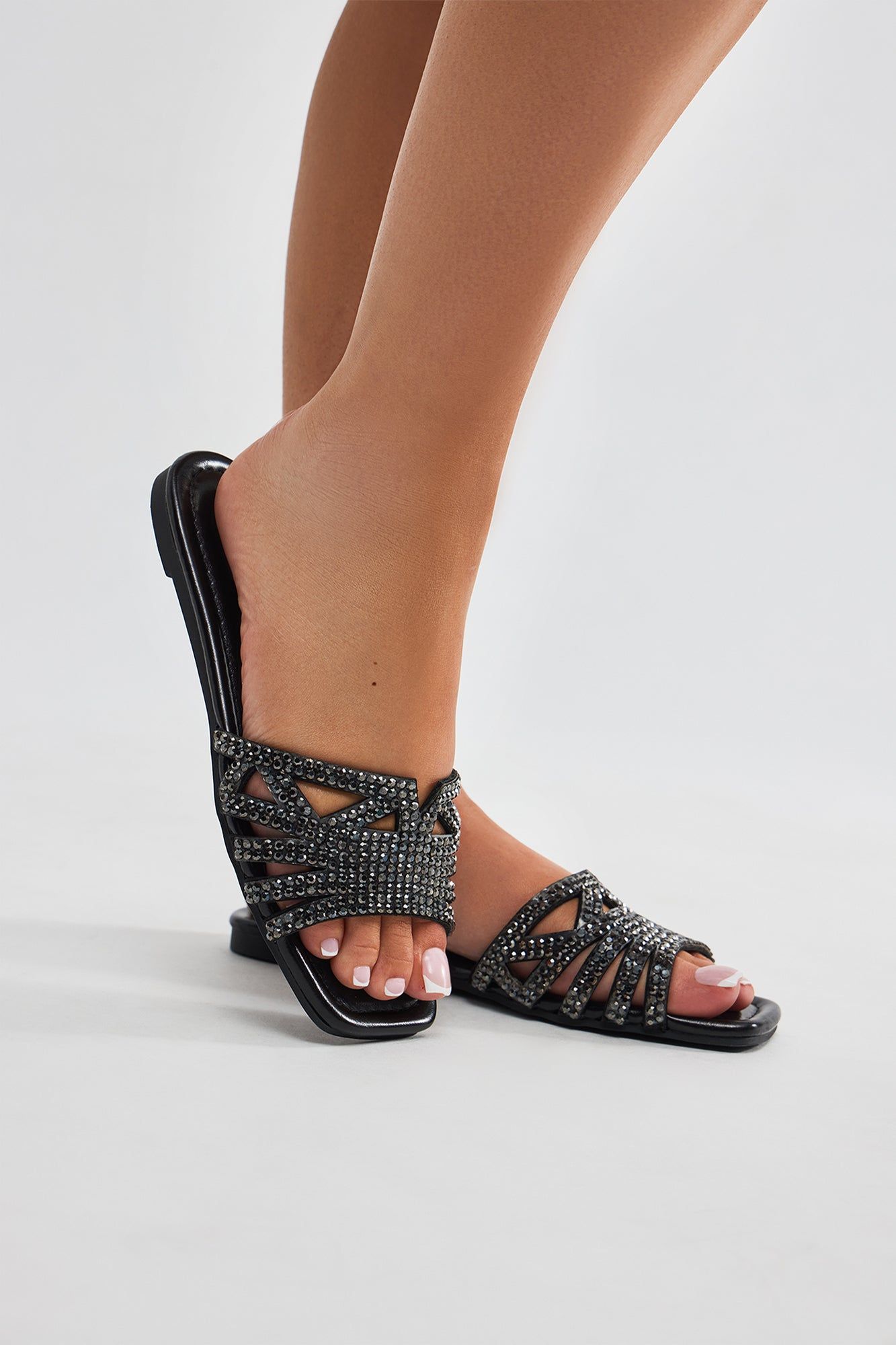 Flourishing Embellished Flat Sandals - Black sold by Fashion Nova product image thumbnail 2
