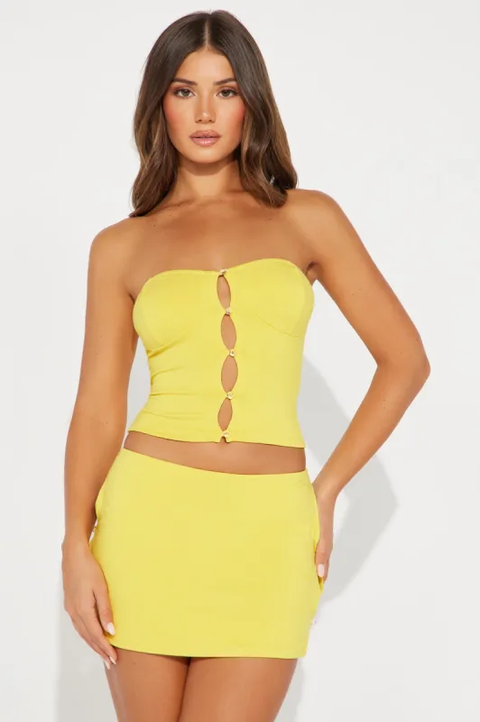 Gemma Micro Mini Skirt Set - Yellow sold by Fashion Nova