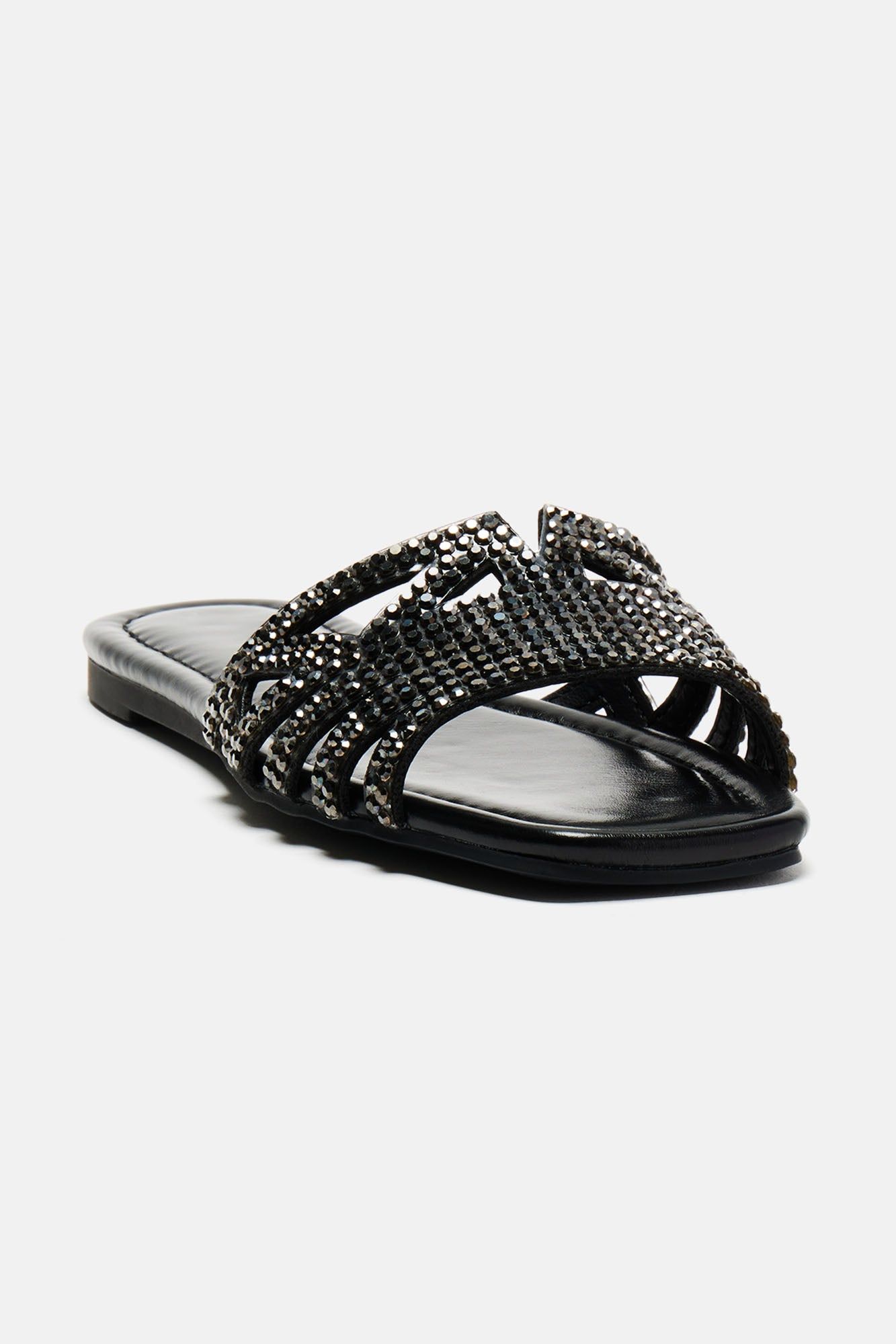 Flourishing Embellished Flat Sandals - Black sold by Fashion Nova product image thumbnail 3