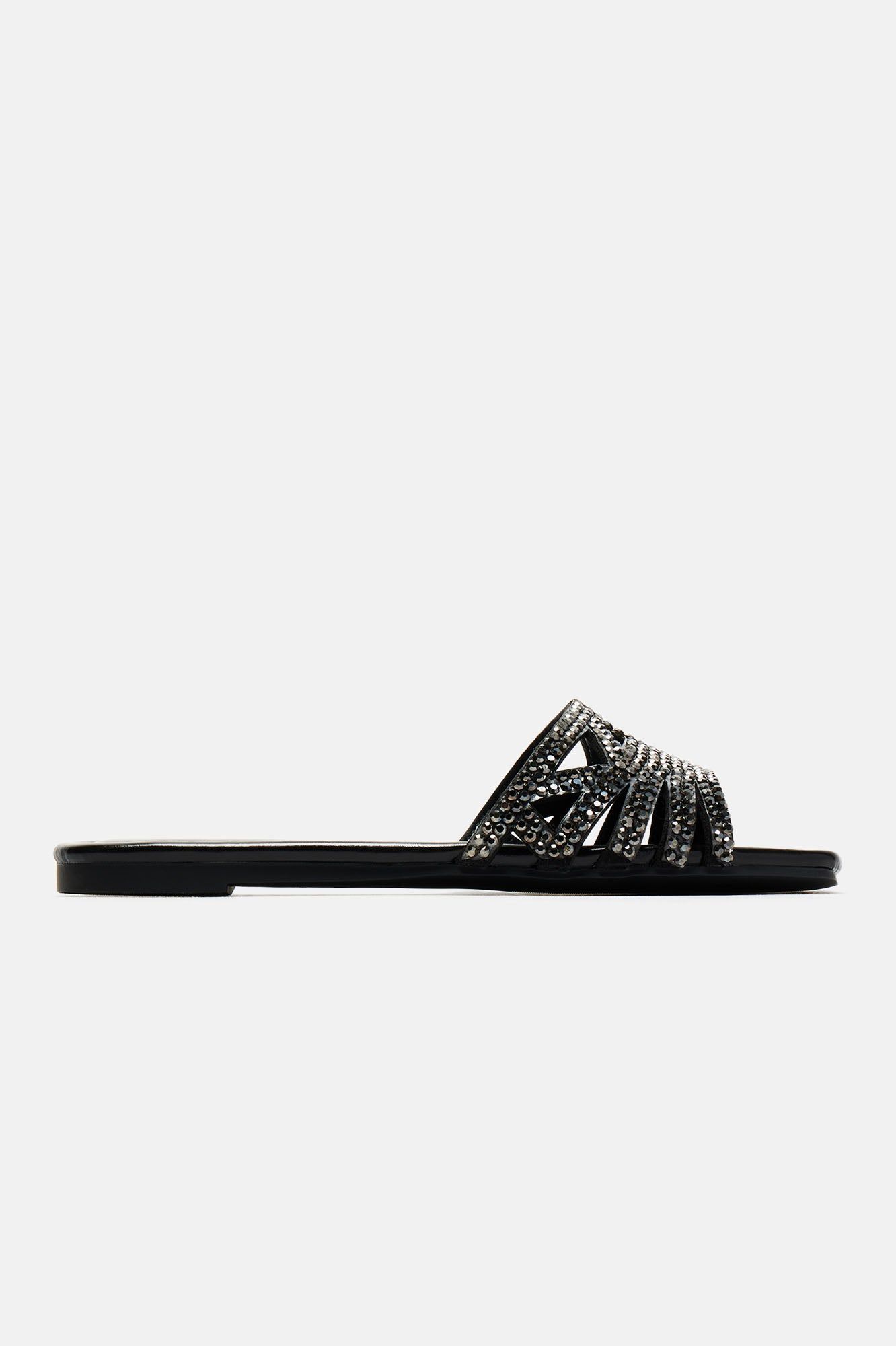 Flourishing Embellished Flat Sandals - Black sold by Fashion Nova product image thumbnail 5