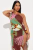 Living Tropical Maxi Dress - Chocolate/Combo sold by Fashion Nova
