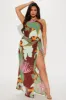 Living Tropical Maxi Dress - Chocolate/Combo sold by Fashion Nova